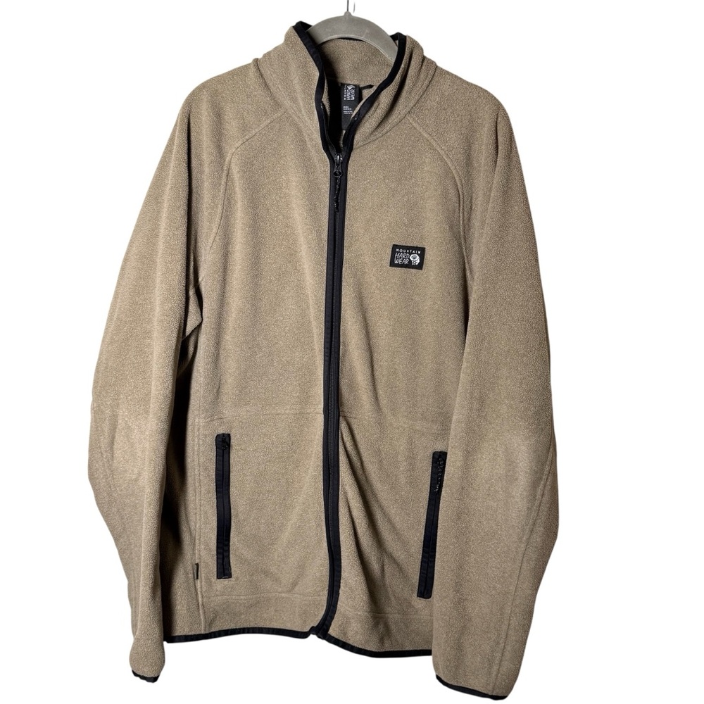 Mountain Hard-wear Men's Full Zip Fleece Jacket Size L Tan/Khaki Gorpcore